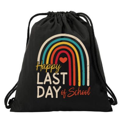 Happy Last Day Of School Teacher Student Graduation Drawstring Bag