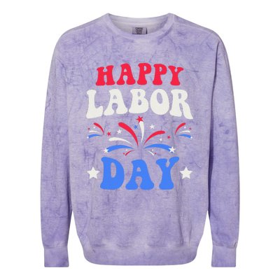 Happy Labor Day Gift Colorblast Crewneck Sweatshirt