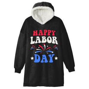 Happy Labor Day Gift Hooded Wearable Blanket