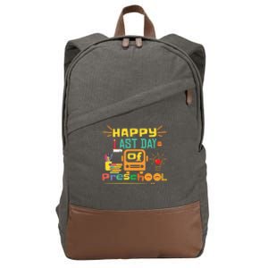 Happy Last Day Of Preschool Gift Cotton Canvas Backpack