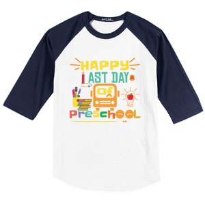 Happy Last Day Of Preschool Gift Baseball Sleeve Shirt