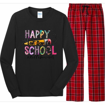 Happy Last Day Of School Hello Summer Teacher Student Long Sleeve Pajama Set