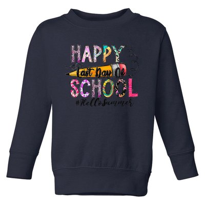 Happy Last Day Of School Hello Summer Teacher Student Toddler Sweatshirt