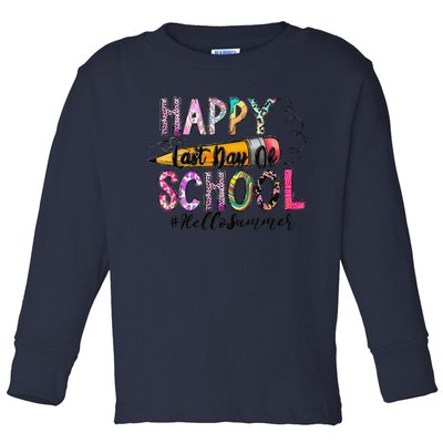 Happy Last Day Of School Hello Summer Teacher Student Toddler Long Sleeve Shirt