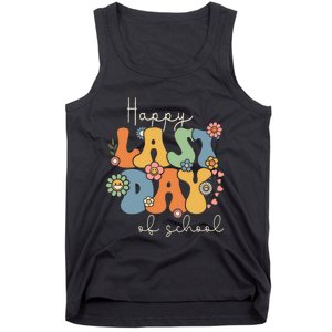 Happy Last Day Of School Graduation Groovy Teacher Student Tank Top