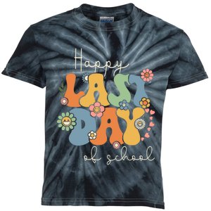 Happy Last Day Of School Graduation Groovy Teacher Student Kids Tie-Dye T-Shirt