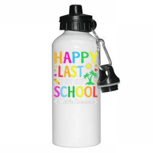 Happy Last Day Of School Hello Summer Teacher Student Aluminum Water Bottle