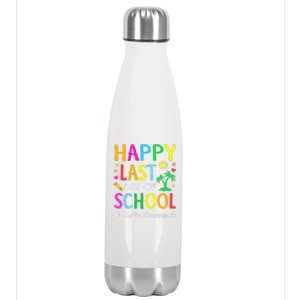 Happy Last Day Of School Hello Summer Teacher Student Stainless Steel Insulated Water Bottle