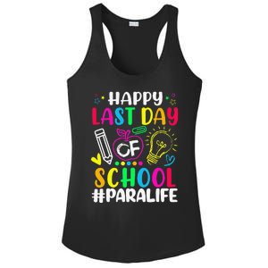 Happy Last Day Of School Para Life Teacher Lover Summer Ladies PosiCharge Competitor Racerback Tank