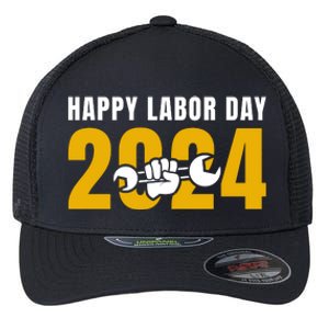 Happy Labor Day 2024 Celebration Graphic Flexfit Unipanel Trucker Cap