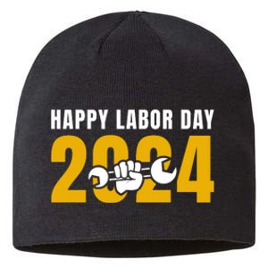 Happy Labor Day 2024 Celebration Graphic Sustainable Beanie