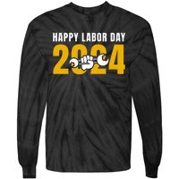 Happy Labor Day 2024 Celebration Graphic Tie-Dye Long Sleeve Shirt