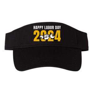 Happy Labor Day 2024 Celebration Graphic Valucap Bio-Washed Visor