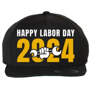 Happy Labor Day 2024 Celebration Graphic Wool Snapback Cap