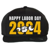 Happy Labor Day 2024 Celebration Graphic Wool Snapback Cap