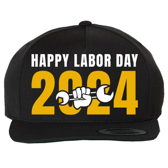 Happy Labor Day 2024 Celebration Graphic Wool Snapback Cap