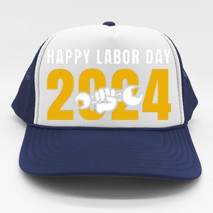 Happy Labor Day 2024 Celebration Graphic Trucker Hat