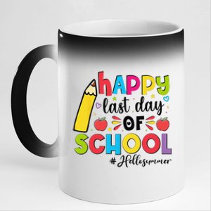 Happy Last Day Of School Hello Summer Teacher Student 11oz Black Color Changing Mug