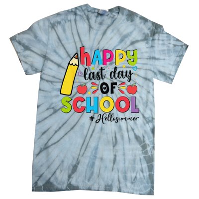 Happy Last Day Of School Hello Summer Teacher Student Tie-Dye T-Shirt