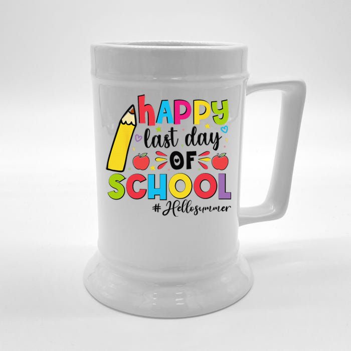 Happy Last Day Of School Hello Summer Teacher Student Beer Stein