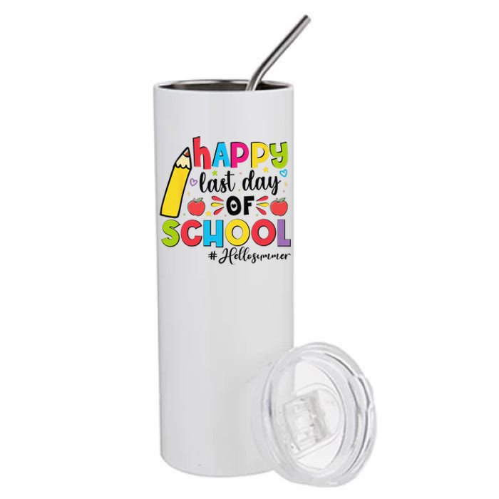 Happy Last Day Of School Hello Summer Teacher Student Stainless Steel Tumbler