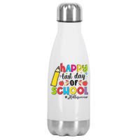 Happy Last Day Of School Hello Summer Teacher Student Stainless Steel Insulated Water Bottle