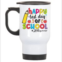 Happy Last Day Of School Hello Summer Teacher Student Stainless Steel Travel Mug