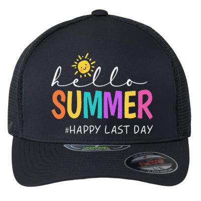 Happy Last Day Of School Teacher Student Hello Summer Gifts Flexfit Unipanel Trucker Cap