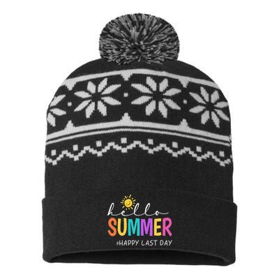 Happy Last Day Of School Teacher Student Hello Summer Gifts USA-Made Snowflake Beanie