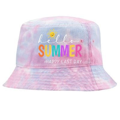 Happy Last Day Of School Teacher Student Hello Summer Gifts Tie-Dyed Bucket Hat