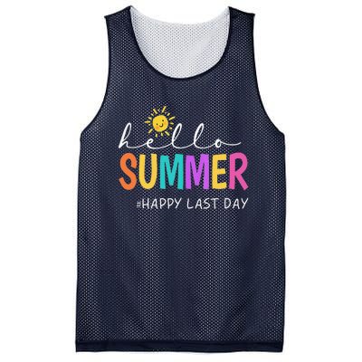 Happy Last Day Of School Teacher Student Hello Summer Gifts Mesh Reversible Basketball Jersey Tank