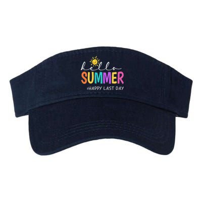 Happy Last Day Of School Teacher Student Hello Summer Gifts Valucap Bio-Washed Visor