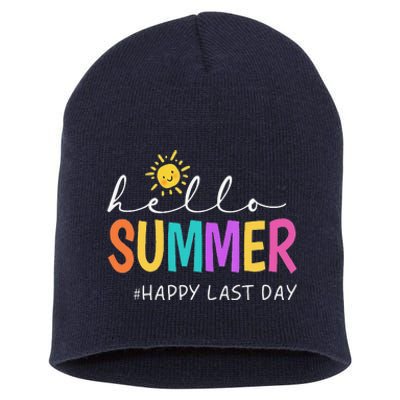 Happy Last Day Of School Teacher Student Hello Summer Gifts Short Acrylic Beanie