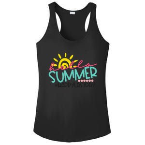 Happy Last Day Of School Teacher Student Hello Summer Ladies PosiCharge Competitor Racerback Tank