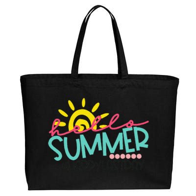 Happy Last Day Of School Teacher Student Hello Summer Cotton Canvas Jumbo Tote