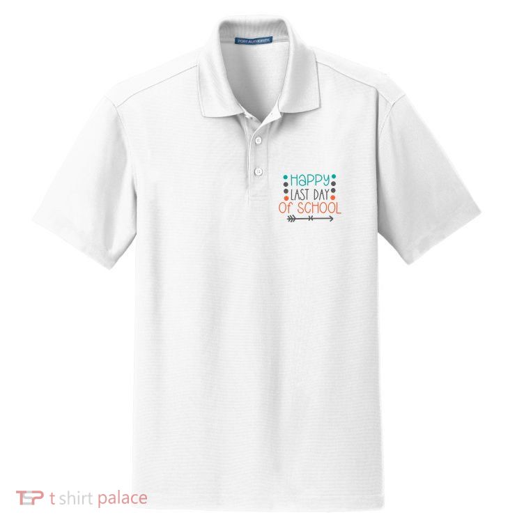 Happy Last Day Of School Graduation Gift Dry Zone Grid Polo