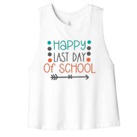 Happy Last Day Of School Graduation Gift Women's Racerback Cropped Tank