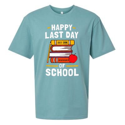 Happy Last Day Of School Teachers Students Sueded Cloud Jersey T-Shirt