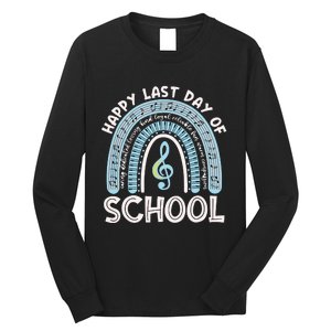 Happy Last Day Of School Music Teacher Student Rainbow Long Sleeve Shirt