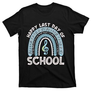 Happy Last Day Of School Music Teacher Student Rainbow T-Shirt