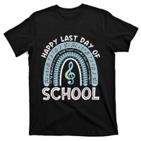 Happy Last Day Of School Music Teacher Student Rainbow T-Shirt