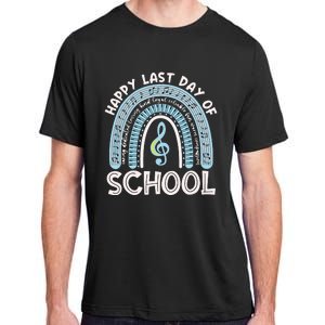 Happy Last Day Of School Music Teacher Student Rainbow Adult ChromaSoft Performance T-Shirt