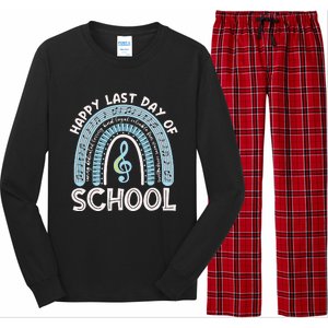 Happy Last Day Of School Music Teacher Student Rainbow Long Sleeve Pajama Set