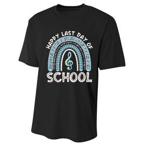 Happy Last Day Of School Music Teacher Student Rainbow Performance Sprint T-Shirt