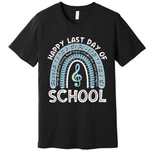 Happy Last Day Of School Music Teacher Student Rainbow Premium T-Shirt