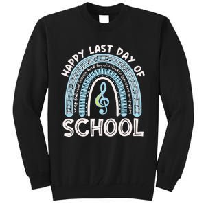 Happy Last Day Of School Music Teacher Student Rainbow Tall Sweatshirt