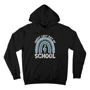 Happy Last Day Of School Music Teacher Student Rainbow Tall Hoodie