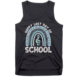 Happy Last Day Of School Music Teacher Student Rainbow Tank Top