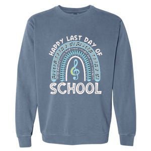 Happy Last Day Of School Music Teacher Student Rainbow Garment-Dyed Sweatshirt