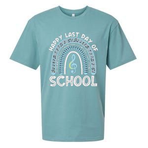 Happy Last Day Of School Music Teacher Student Rainbow Sueded Cloud Jersey T-Shirt